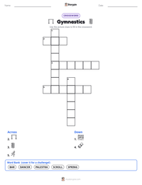 Gymnastics printable worksheet preview