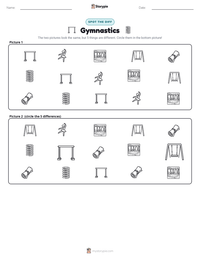 Gymnastics printable worksheet preview