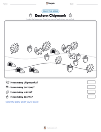 Eastern Chipmunk printable worksheet preview