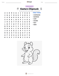 Eastern Chipmunk printable worksheet preview
