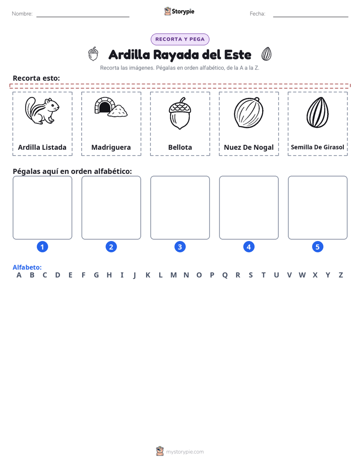 Cortar y Pegar el Alfabeto