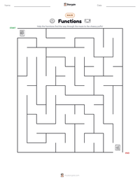 Functions printable worksheet preview