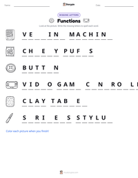 Functions printable worksheet preview