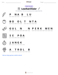 Prabaca lembar kerja cetak Leonhard Euler
