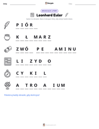 Podgląd drukowalnego arkusza ćwiczeń Leonhard Euler