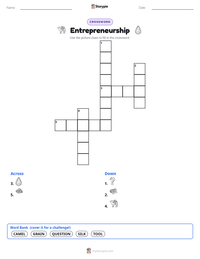 Entrepreneurship printable worksheet preview