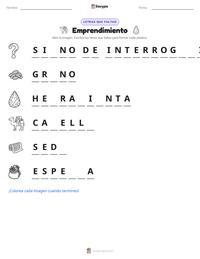 Vista previa de la hoja de trabajo imprimible de Emprendimiento