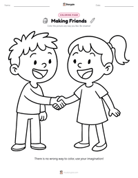Making Friends coloring page for kids