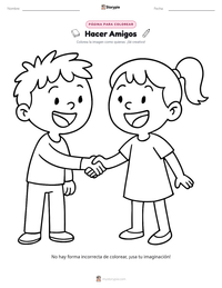 Página para colorear de Hacer Amigos para niños