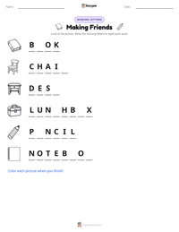 Making Friends printable worksheet preview
