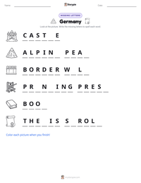 Germany printable worksheet preview
