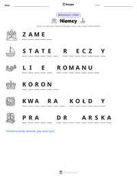 Podgląd drukowalnego arkusza ćwiczeń Niemcy