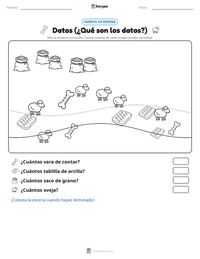 Vista previa de la hoja de trabajo imprimible de Datos (¿Qué son los datos?)