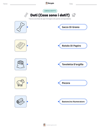 Scheda stampabile di Dati (Cosa sono i dati?) per bambini