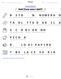 Anteprima della scheda stampabile di Dati (Cosa sono i dati?)