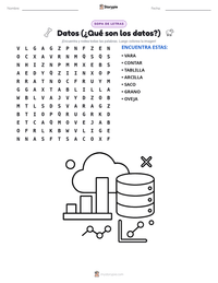 Vista previa de la hoja de trabajo imprimible de Datos (¿Qué son los datos?)