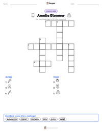 Amelia Bloomer printable worksheet preview