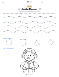 Amelia Bloomer printable worksheet preview
