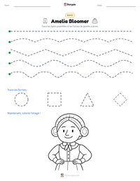 Aperçu de la feuille de travail imprimable Amelia Bloomer