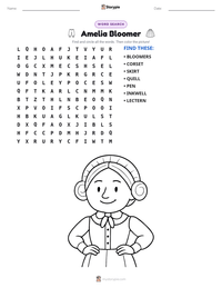 Amelia Bloomer printable worksheet preview