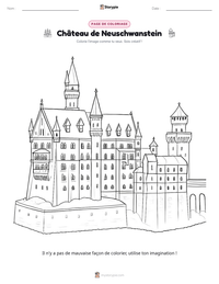 Aperçu de la feuille de travail imprimable Château de Neuschwanstein