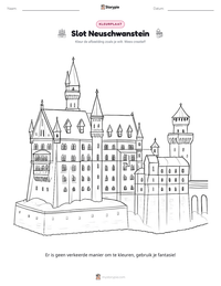 Slot Neuschwanstein afdrukbare werkblad voorbeeld