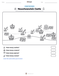 Neuschwanstein Castle printable worksheet preview