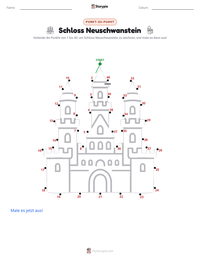 Schloss Neuschwanstein druckbare Arbeitsblatt Vorschau