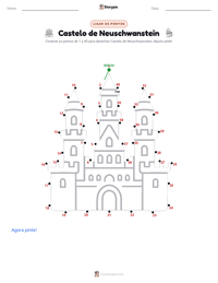 Prévia da folha de atividades imprimível Castelo de Neuschwanstein