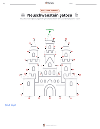 Neuschwanstein Şatosu yazdırılabilir çalışma sayfası önizlemesi
