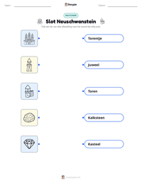 Slot Neuschwanstein afdrukbare werkblad voorbeeld