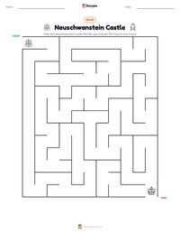 Neuschwanstein Castle printable worksheet preview
