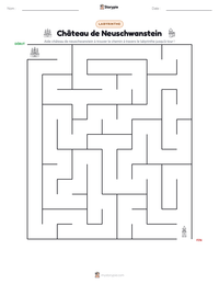 Aperçu de la feuille de travail imprimable Château de Neuschwanstein