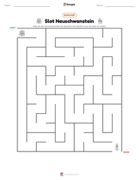 Slot Neuschwanstein afdrukbare werkblad voorbeeld