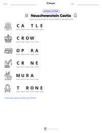 Neuschwanstein Castle printable worksheet preview