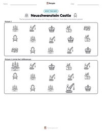 Neuschwanstein Castle printable worksheet preview