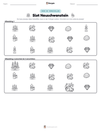 Slot Neuschwanstein afdrukbare werkblad voorbeeld