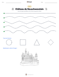 Aperçu de la feuille de travail imprimable Château de Neuschwanstein