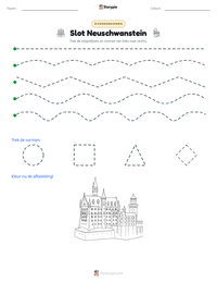 Slot Neuschwanstein afdrukbare werkblad voorbeeld