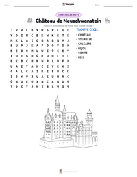 Aperçu de la feuille de travail imprimable Château de Neuschwanstein
