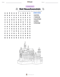Slot Neuschwanstein afdrukbare werkblad voorbeeld