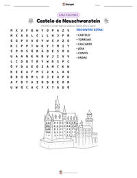 Prévia da folha de atividades imprimível Castelo de Neuschwanstein