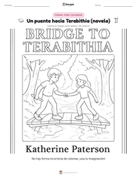 Página para colorear de Un puente hacia Terabithia (novela) para niños