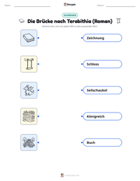 Die Brücke nach Terabithia (Roman) druckbare Arbeitsblatt Vorschau