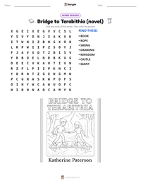 Bridge to Terabithia (novel) printable worksheet preview