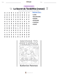 Aperçu de la feuille de travail imprimable Le Secret de Terabithia (roman)