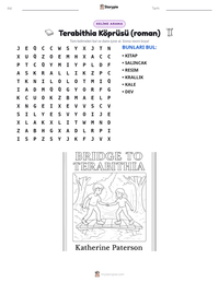 Terabithia Köprüsü (roman) yazdırılabilir çalışma sayfası önizlemesi