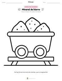 Página para colorear de Mineral de hierro para niños