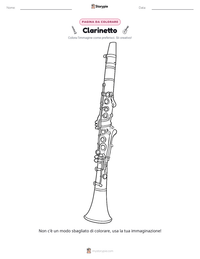 Pagina da colorare di Clarinetto per bambini