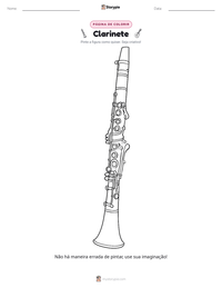 Prévia da folha de atividades imprimível Clarinete